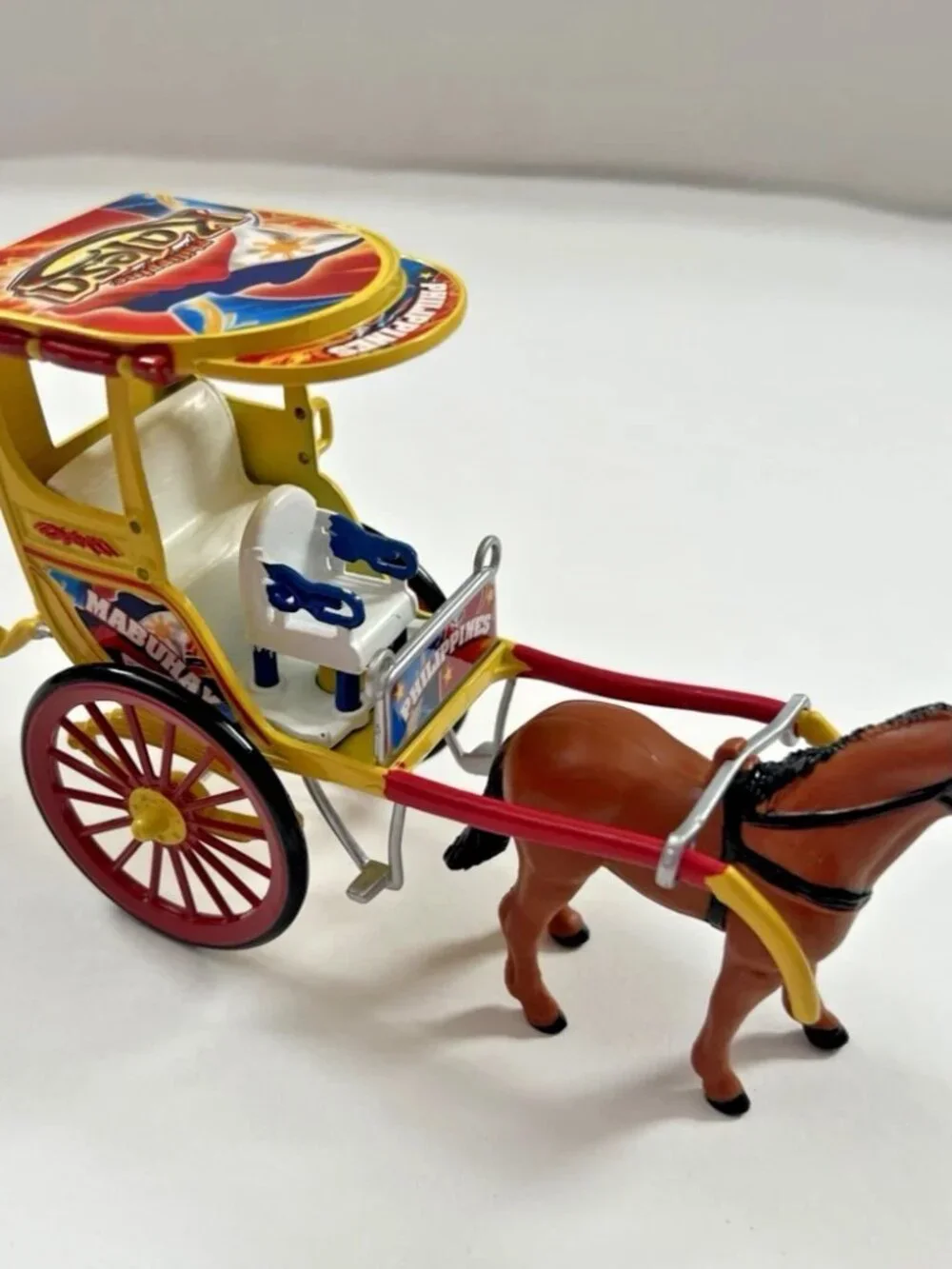 NEW Horse Drawn Carriage Miniature Decor - Philippine Kalesa - Yellow